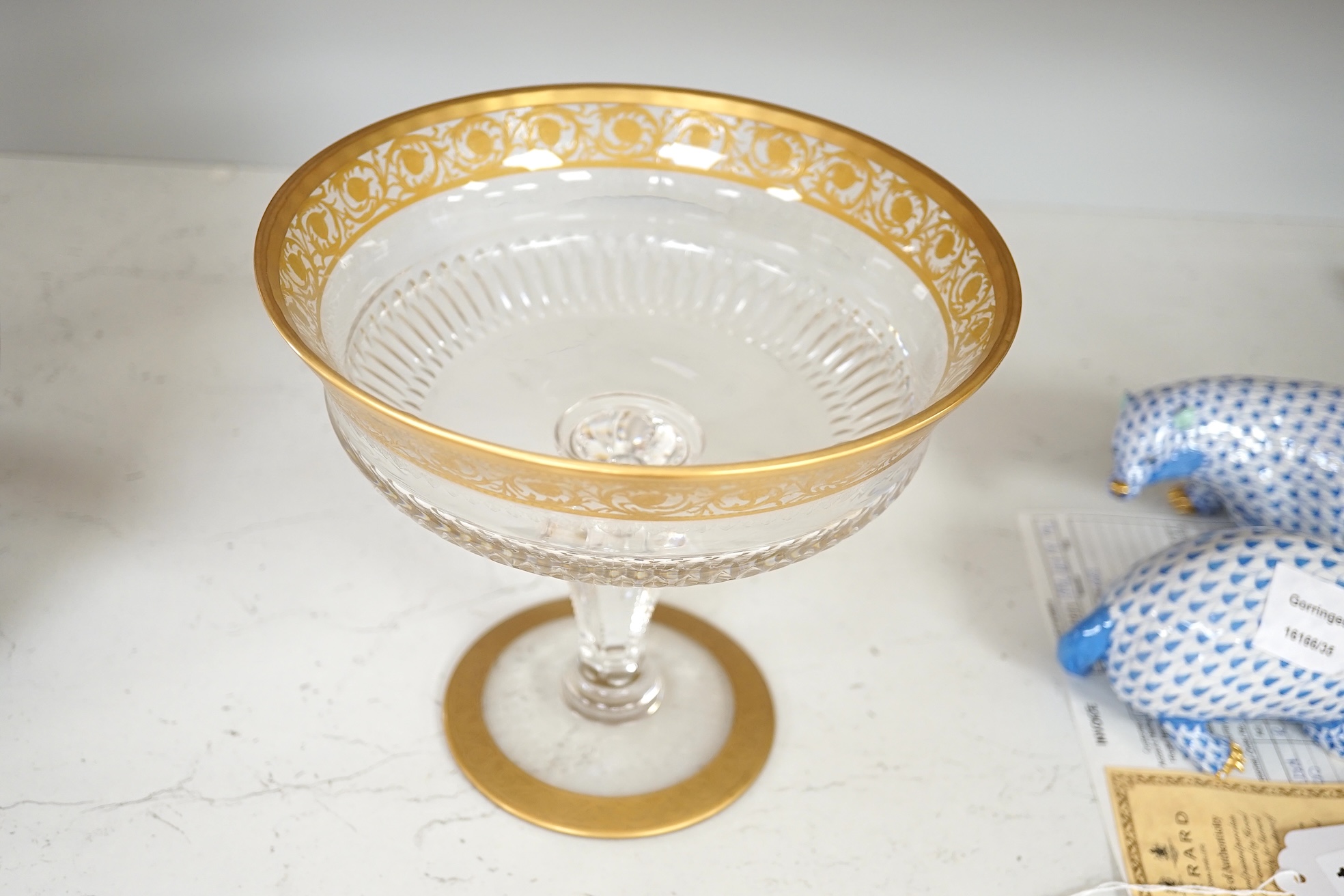 A St Louis gilt glass bowl, 19cm high. Condition - good.